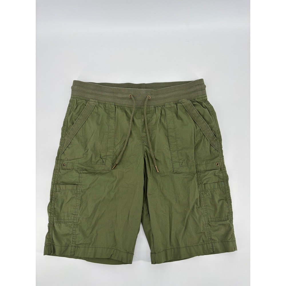Natural Reflections Womens Olive Green Cargo Shorts Size 12 Drawstring Waist